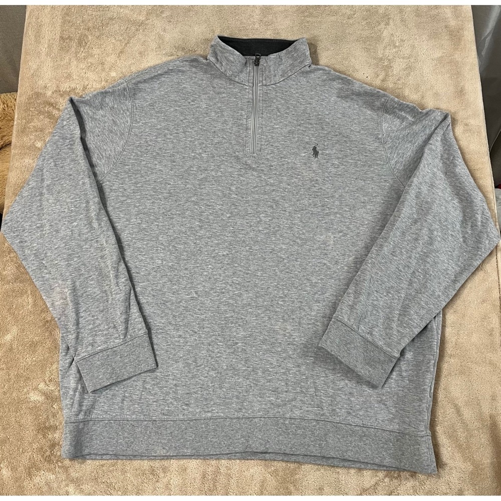Polo Ralph Lauren Performance 1/4 Zip Shirts Men's XXL Gray Pullover L/S GOOD